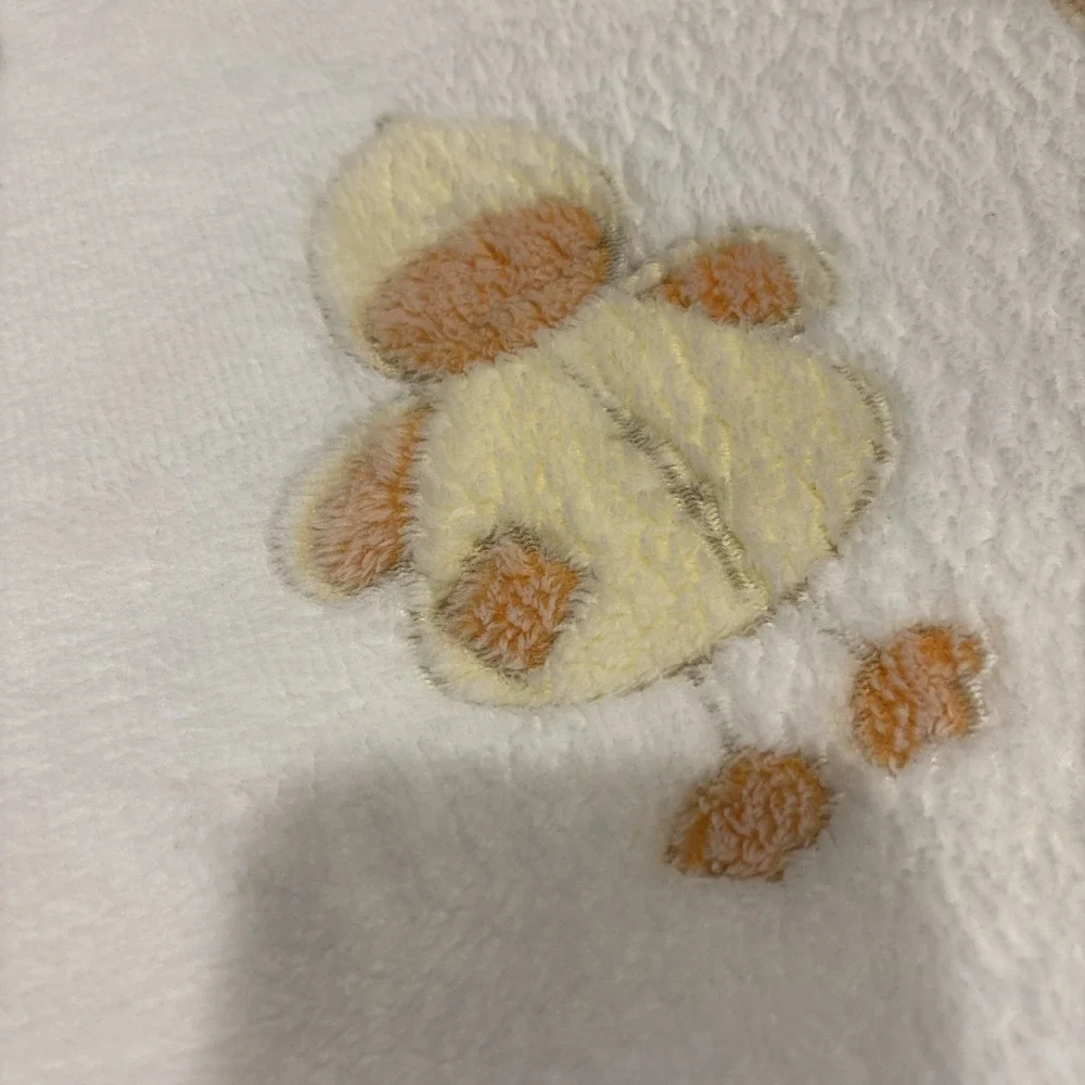Tadpoles Plush  White Yellow Duck Baby Blanket Security Lovey soft‎